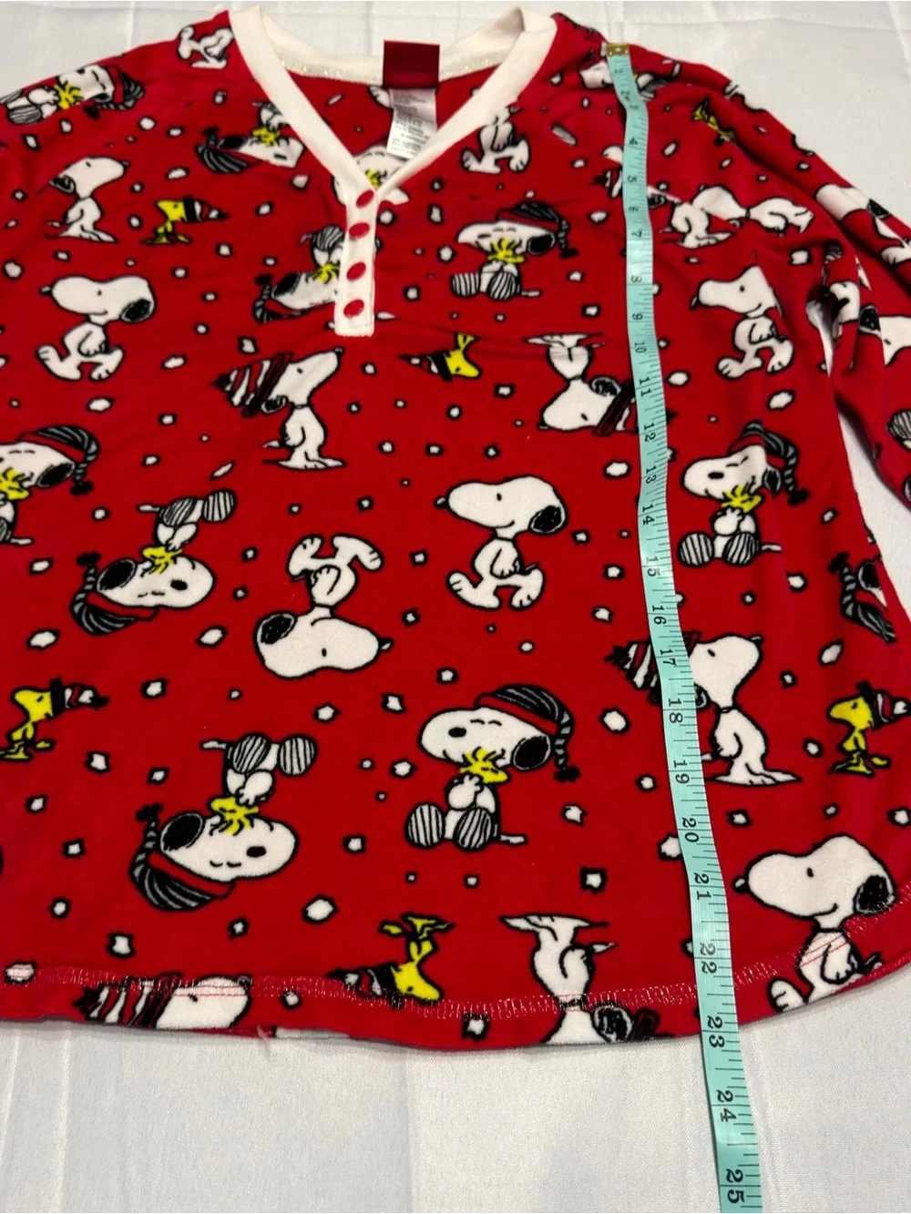 Peanuts Snoopy Women’s Pajama Set M Red Winter Fleece 2 Piece Woodstock
